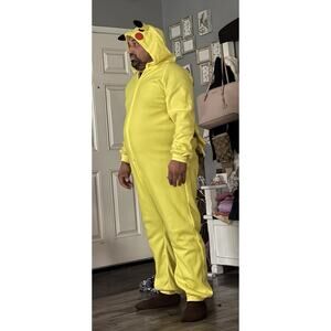 Pokemon Pikachu Rubie’s Adult Costume One Piece Pajamas Unisex Yellow Cosplay S